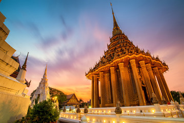 sunset at wat phraphutthabat temple