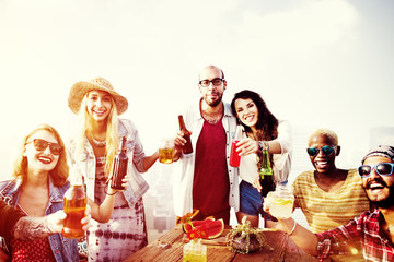 Diverse People Friends Hanging Out Drinking Concept