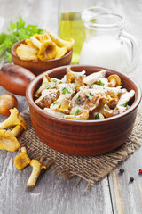 Chicken fillet with mushrooms and cream