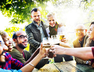 Diverse People Friends Hanging Out Drinking Concept
