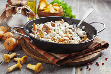 Chicken fillet with mushrooms and cream
