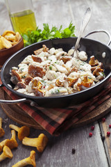 Chicken fillet with mushrooms and cream