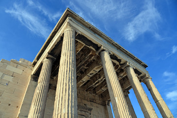 Temple de l'Erechteion sur l'Acropole à Athènes