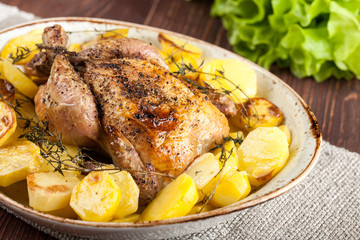 Baked chicken with potatoes