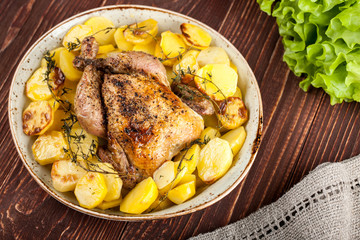 Baked chicken with potatoes