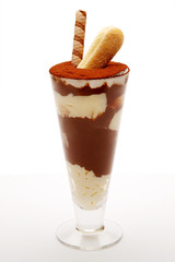 Ice cream cup vanilla and chocolate