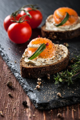 Canape with smoked salmon