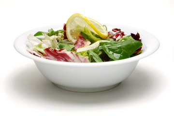 Greek salad in white plate