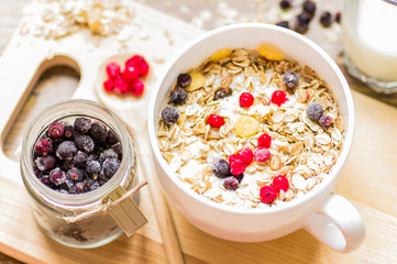 Breakfast muesli with berries