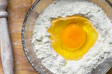 Cooking dough for pasta top view