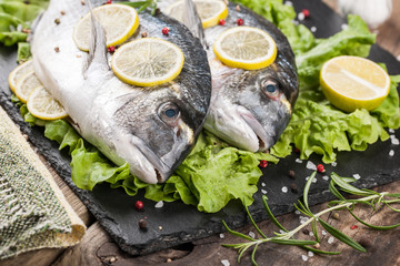 Raw fresh fish dorado