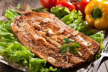 Smoked fish with vegetables