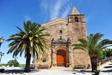 Fototapeta na wymiar Vía de la Plata, Iglesia de San Andrés, Aljucén, provincia de Badajoz, España