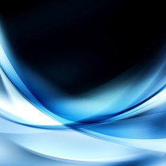 Powerful Modern Blue Abstract Waves Background - obrazy, fototapety, plakaty