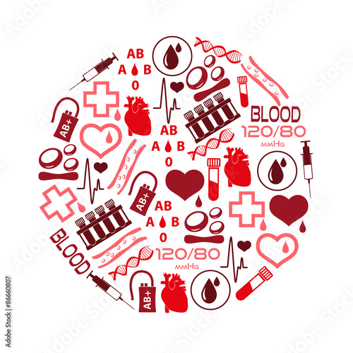 "simple red blood vector icons in circle eps10" obrazów stockowych i