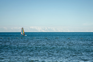 Wind surfer in the ocean