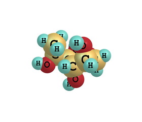 Fucitol molecule isolated on white
