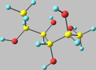 Fucitol molecule isolated on grey