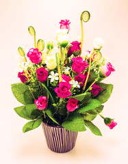 Bouquet of flowers with retro filter effect