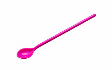 pink long handle spoon