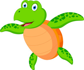 Happy sea turtle cartoon