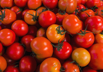 Group of fresh tomatoes in the market,Thailand