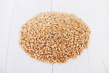 Wheat on kitchen table