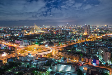 Naklejka na ściany i meble Bangkok Expressway and Highway top view, Thailand