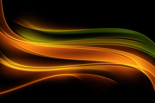 Fototapeta Light Orange Green Modern Abstract Waves Background