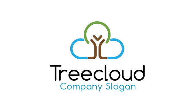Tree Cloud Logo Template