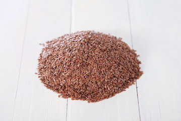 Flax on the white table