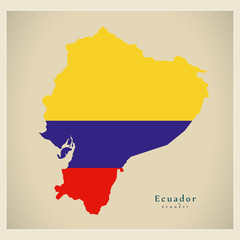 Obraz premium Modern Map - Ecuador colored EC