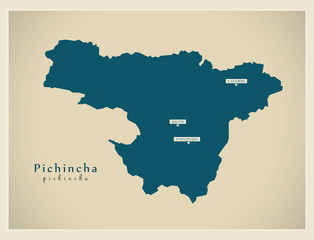 Fototapeta na wymiar Modern Map - Pichincha EC