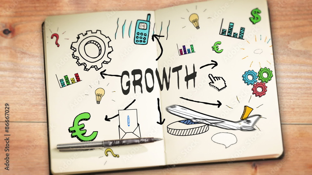 Aufkleber digital animation of growth concept