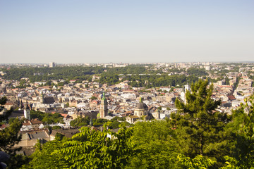 Fototapeta na wymiar Cityscape of Lviv. View from the heihgt
