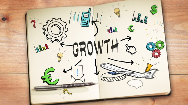 Digital animation of growth concept