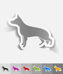 realistic design element. german shepherd