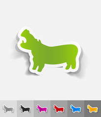 realistic design element. hippopotamus