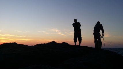 Fishing sunset