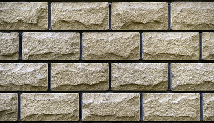 Texture of white decorative tiles in form of brick