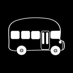 Symbol bus black background