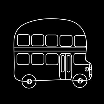Symbol double-Decker bus black background