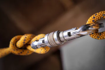 Wandcirkels Alpinisme carabiner with rope  © Wolfgang Zwanzger