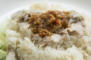 chicken rice meal dinner eat tasty Thai concept