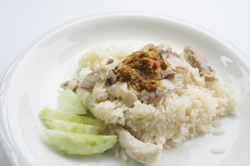 chicken rice meal dinner eat tasty Thai concept