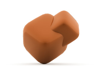 Orange cubes icon concept rendered