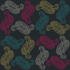 Vector seamless pattern with lace. Vector dark backdrop.