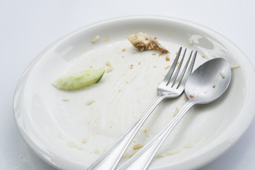 empty dish table done spoon fork concept