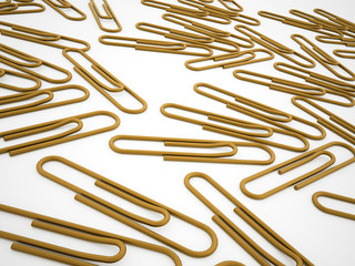 Orange office clip rendered on white