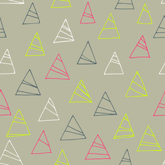 Geometric seamless pattern with triangles. Abstract pastel background.
